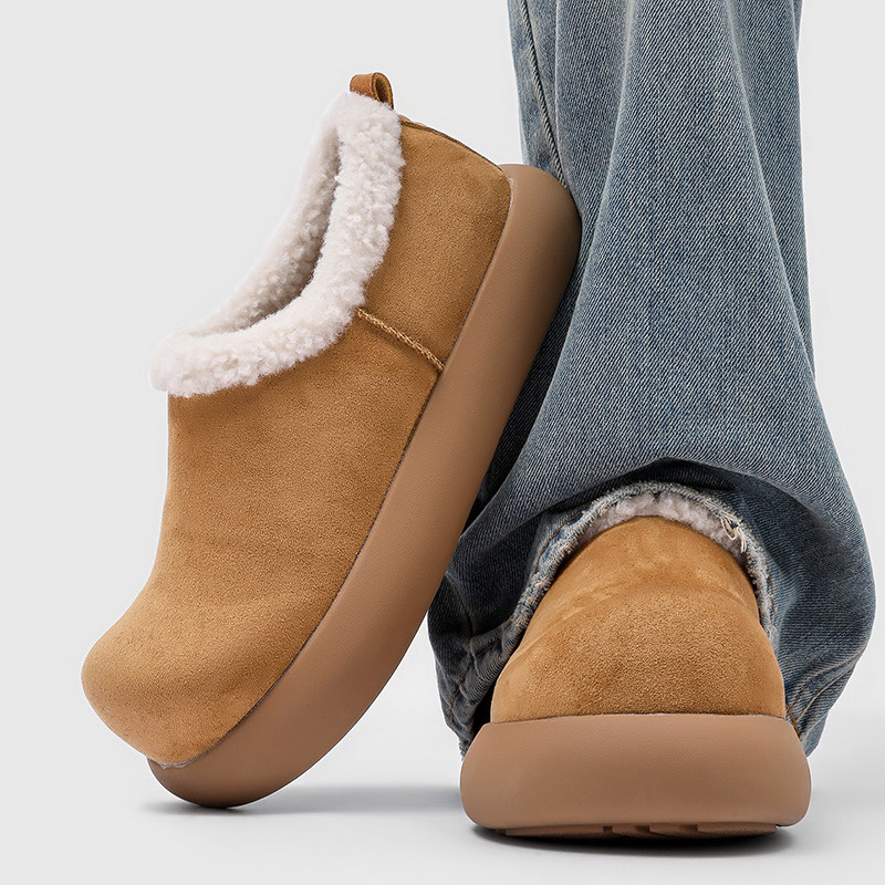 厚底小土豆勃肯鞋男冬季加绒加厚大棉鞋雪地靴户外全包防滑穆勒鞋主图