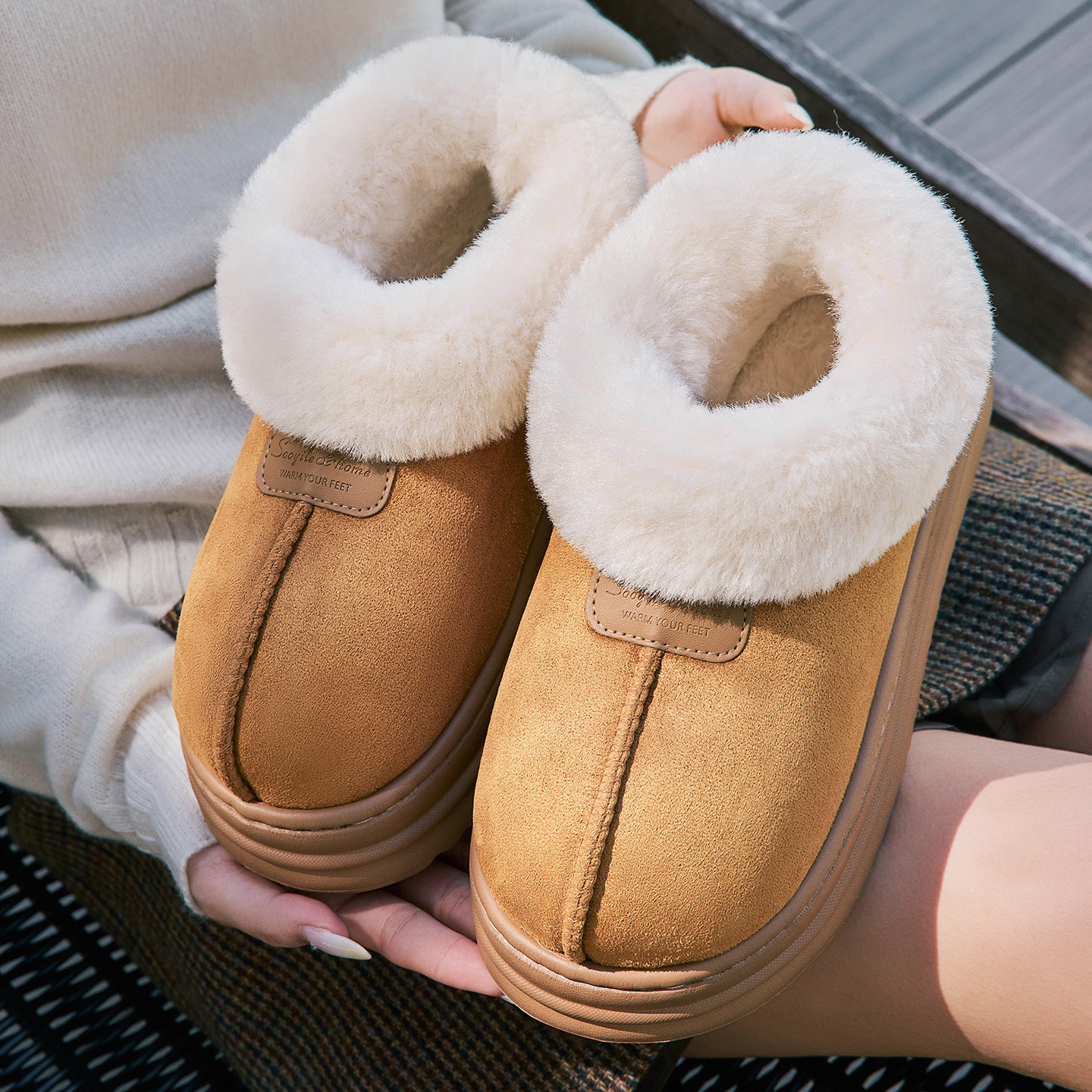 张凯丽厚底棉鞋女款2025冬季新款加厚加绒户外保暖防滑防水雪地靴主图