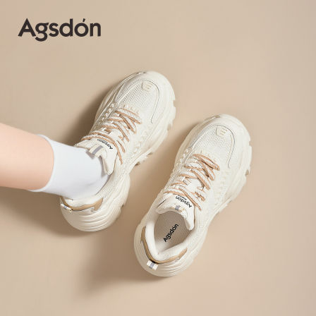 奥古狮登厚底小白鞋女2026新款春季增高轻便老爹鞋百搭休闲运动鞋