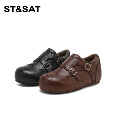 【臻选德迅】星期六加绒软底保暖乐福鞋2025冬新款时尚百搭勃肯鞋女