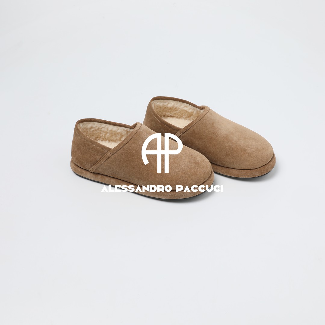 AP洛哥54148XA【懒人鞋】高丝光牛反毛圆头保暖单鞋百搭休闲/女装主图