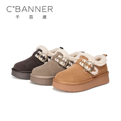 【臻选上新】千百度时尚休闲鞋女2025新款潮流厚底增高休闲勃肯鞋主图