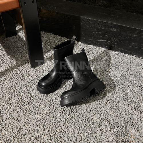 T97【胎牛版】欧洲站厚底百搭皮带扣短筒高级感短靴女G3073主图