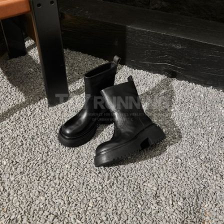 T97【胎牛版】欧洲站厚底百搭皮带扣短筒高级感短靴女G3073