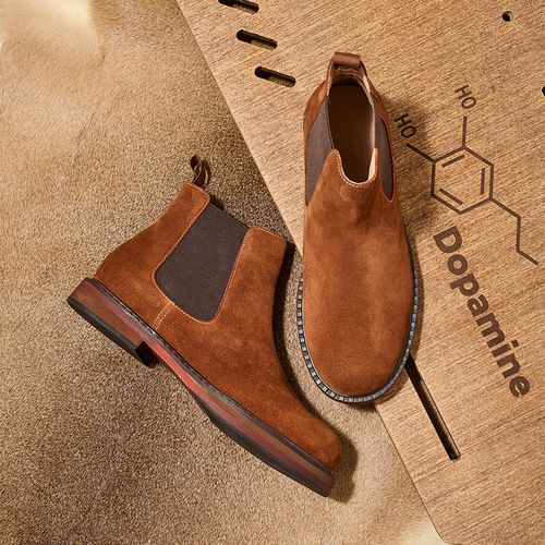 秋冬切尔西靴男款真皮复古休闲短靴英伦风靴子美拉德中帮马丁靴主图