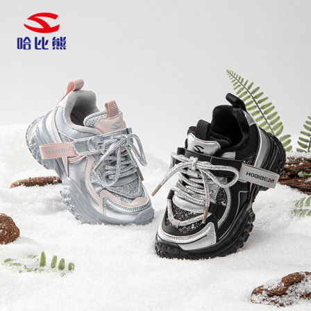 【香菇超级年货节】哈比熊儿童老爹鞋2025秋冬加绒保暖耐磨运动鞋