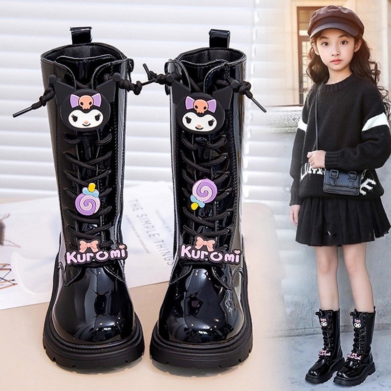 官网C&K儿童靴子女童长筒马丁靴2025新款冬季女孩二棉皮靴英伦风主图