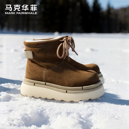 马克华菲雪地靴男2025新款冬季加绒男鞋保暖加厚防寒靴子男士棉鞋