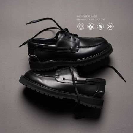 MASSULTI 全粒面头层牛皮 防水内衬 轻量化登山乐福鞋帆船皮鞋