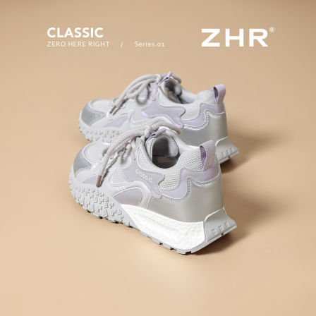 ZHR则则德训鞋女2025秋冬季新款小个子老爹鞋厚底阿甘鞋轻便女鞋