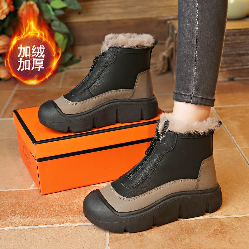 厚底雪地靴女款2025新款冬季加绒加厚保暖高帮棉鞋防滑时尚休闲鞋主图