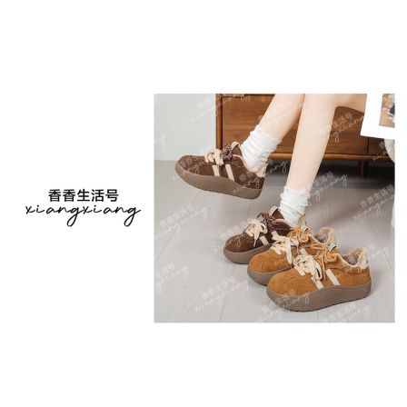 加绒德训鞋2025新款时尚百搭保暖休闲鞋XX 9001 跟高3.5CM