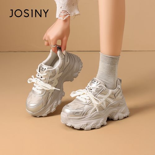 【鎏金】卓诗尼厚底爆款增高加绒新款休闲鞋老爹鞋女百搭保暖棉鞋主图