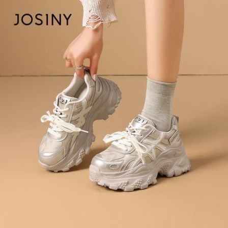 【鎏金】卓诗尼厚底爆款增高加绒新款休闲鞋老爹鞋女百搭保暖棉鞋