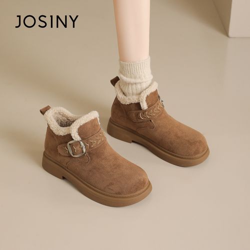 卓诗尼勃肯靴女2025新款冬季加绒加厚保暖短靴复古百搭靴子主图