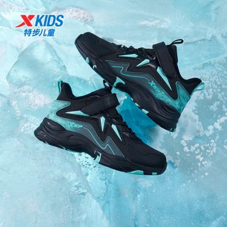 特步儿童冬季新款二棉鞋中大童加绒防水魔术贴运动鞋675415379425