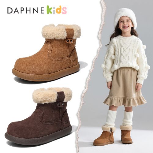 Daphne达芙妮儿童防滑雪地靴2025冬季女童加厚棉鞋加绒保暖短靴子主图