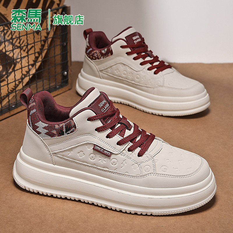 森马男鞋小白鞋冬季加绒保暖棉鞋青少年韩版百搭运动休闲潮流板鞋主图