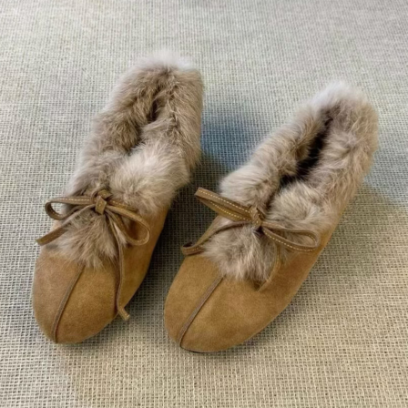 内增高加绒勃肯鞋毛毛鞋女2025新款冬季一脚蹬保暖雪地靴棉鞋单鞋