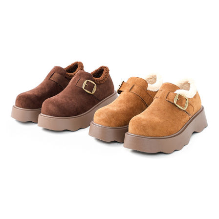烈儿LIEER「勃肯雪地鞋」厚底增高冬季加绒低帮毛毛保暖雪地鞋