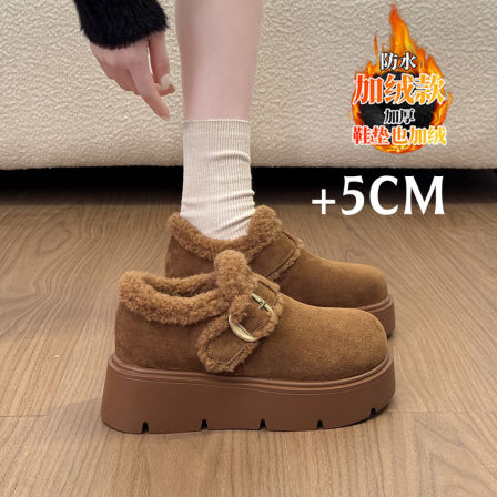 雪地靴女款2025新款冬季东北加厚保暖棉鞋厚底增高加绒毛毛勃肯鞋