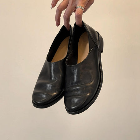 羊皮版~极简真皮复古一脚蹬乐福鞋女百搭文艺风小众低跟小皮鞋潮