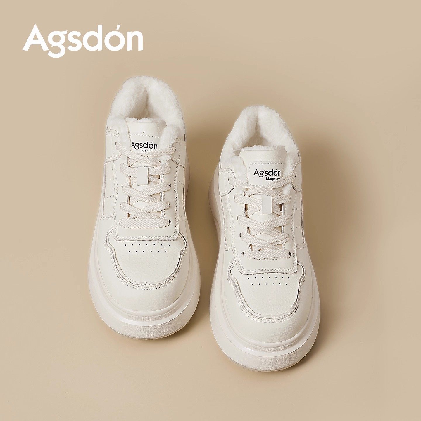 厚底小白鞋女鞋2025冬季新款超火加绒休闲板鞋保暖棉鞋防滑雪地靴主图