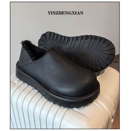 尹政贤2025冬季加绒加厚小土豆厚底防滑休闲勃肯鞋时尚纯色男女款