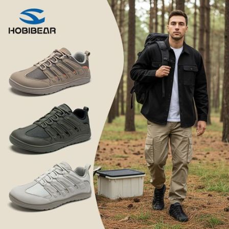 HOBIBEAR运动户外男鞋新款男生板鞋子赤足宽楦宽头休闲百搭德训鞋