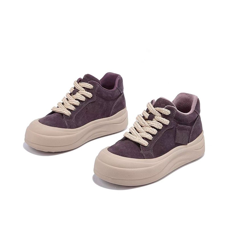 【绝绝紫】秋冬时尚复古加绒保暖系带女款高帮休闲鞋S889 DD主图