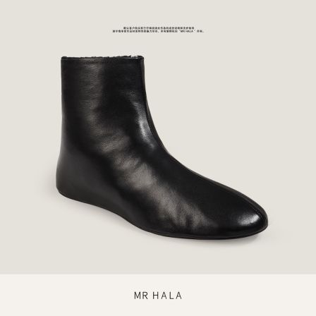 MRHALA 鹰腾精制弹力混种小羊皮毛乎乎平跟靴女 LX51214