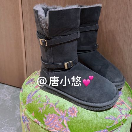 【唐小悠】必入百搭灰色洋气雪地靴