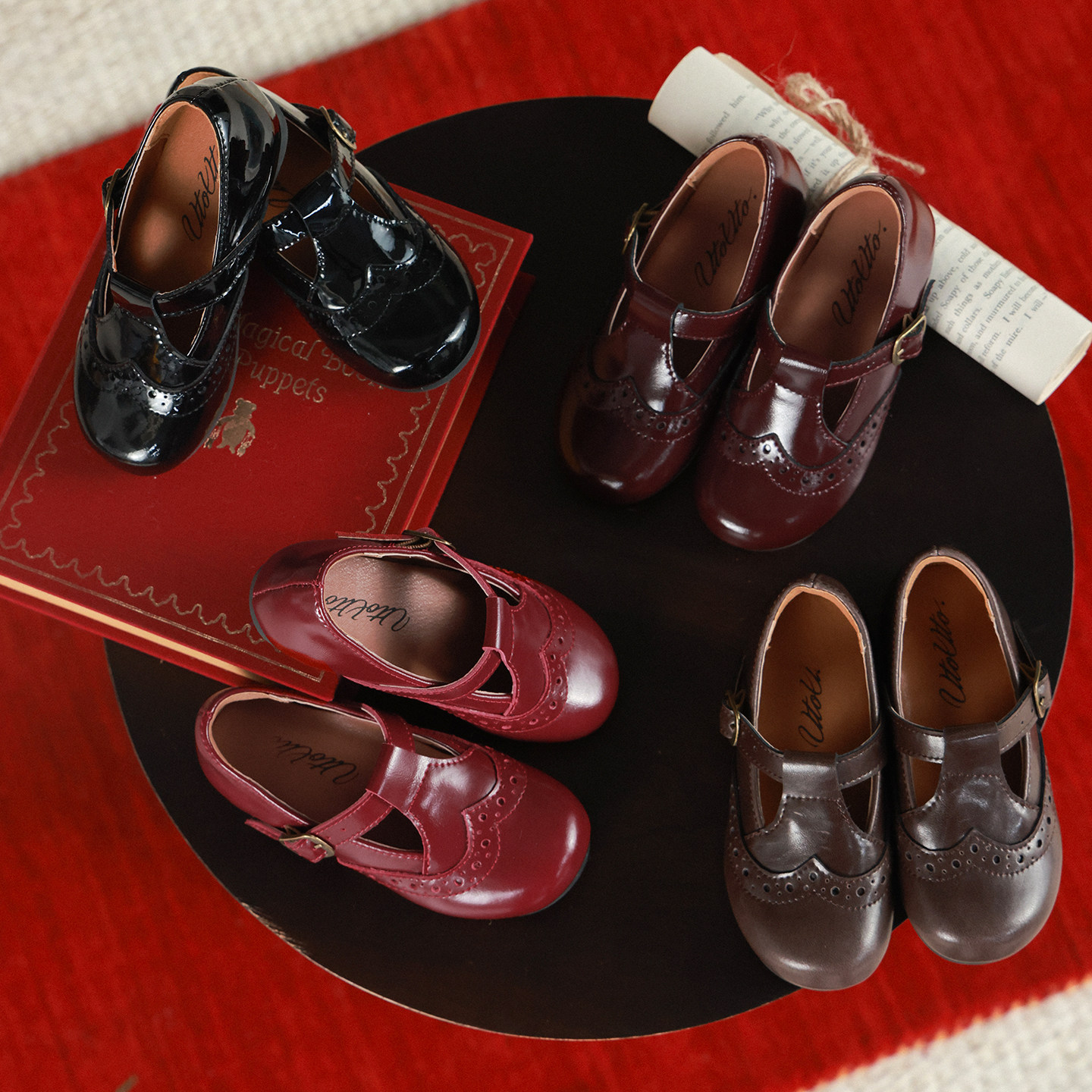 大耳象女童镂空花边皮鞋2026春季新款宝儿防滑橡胶气质休闲鞋子主图