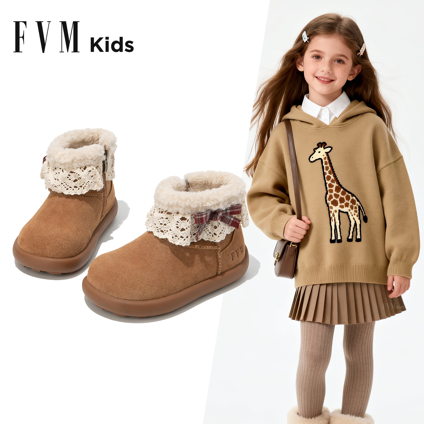 女童鞋子儿童大棉鞋2025新款冬季雪地靴加绒加厚冬鞋大童二棉冬天主图