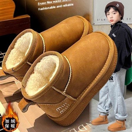 官网C&K男童雪地靴冬季2025新款儿童加绒保暖东北大棉鞋小童宝宝