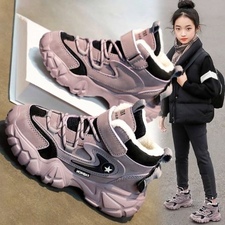 官网C&K女童雪地靴2025新款冬季加绒防滑高帮儿童大棉鞋女孩东北