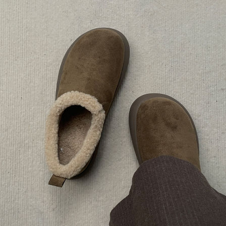 厚底小土豆勃肯鞋男女冬季加绒5CM隐形增高户外大头全包雪地棉鞋