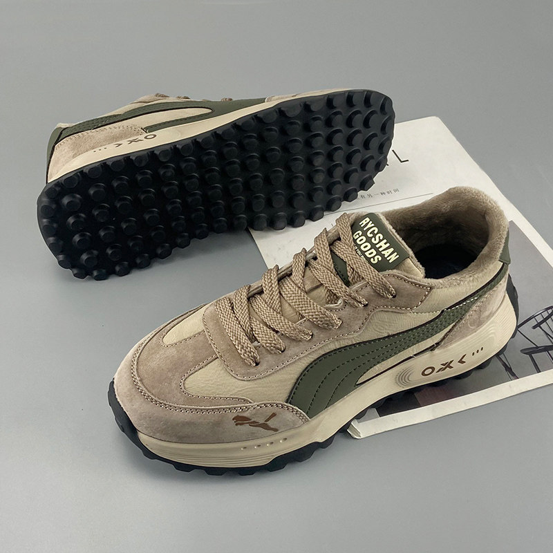 男士德训鞋冬季加绒保暖棉鞋男款鞋子男鞋2025新款时尚休闲阿甘鞋主图