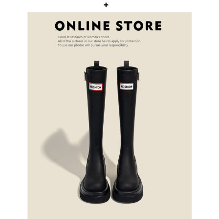 老师傅手工定制真皮厚底字母长筒靴女2025新款皮带扣高筒骑士靴子