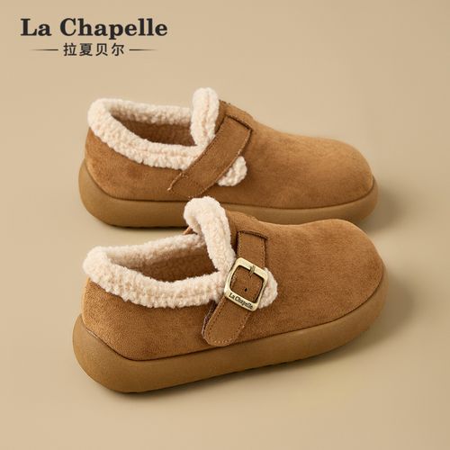 拉夏贝尔全包勃肯鞋女2025新款冬季加绒保暖东北棉鞋子毛毛雪地靴主图