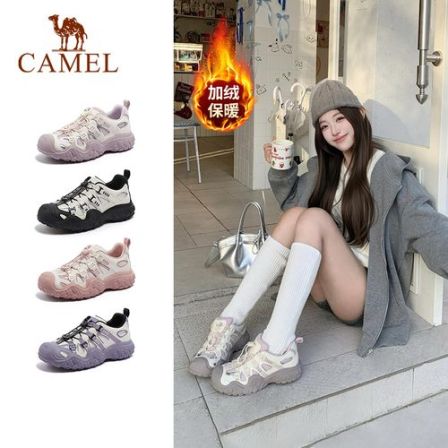 【骆驼山脉丑萌鞋】2026秋冬新款增高女款百搭户外运动加绒登山鞋