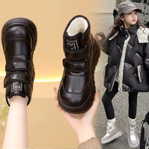 ABC女童雪地靴2025冬季新款儿童加绒加厚中大童大棉靴学生防水鞋主图