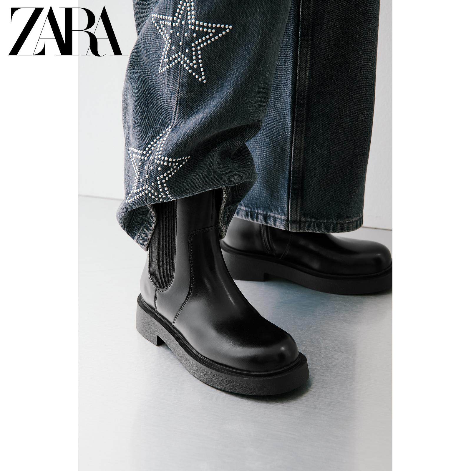 ZARA2025冬季新品 儿童鞋女童 切尔西舒适休闲短靴 2101730 800主图