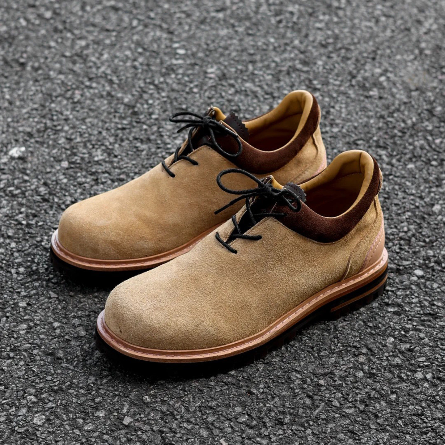 复古翻毛工装鞋大头通勤皮鞋男厚底德比复古低帮马丁靴户外登山鞋主图