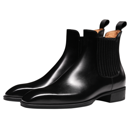 微瑕疵Truffaut琴底切尔西靴男商务皮靴真皮高筒皮鞋男靴冬季靴子