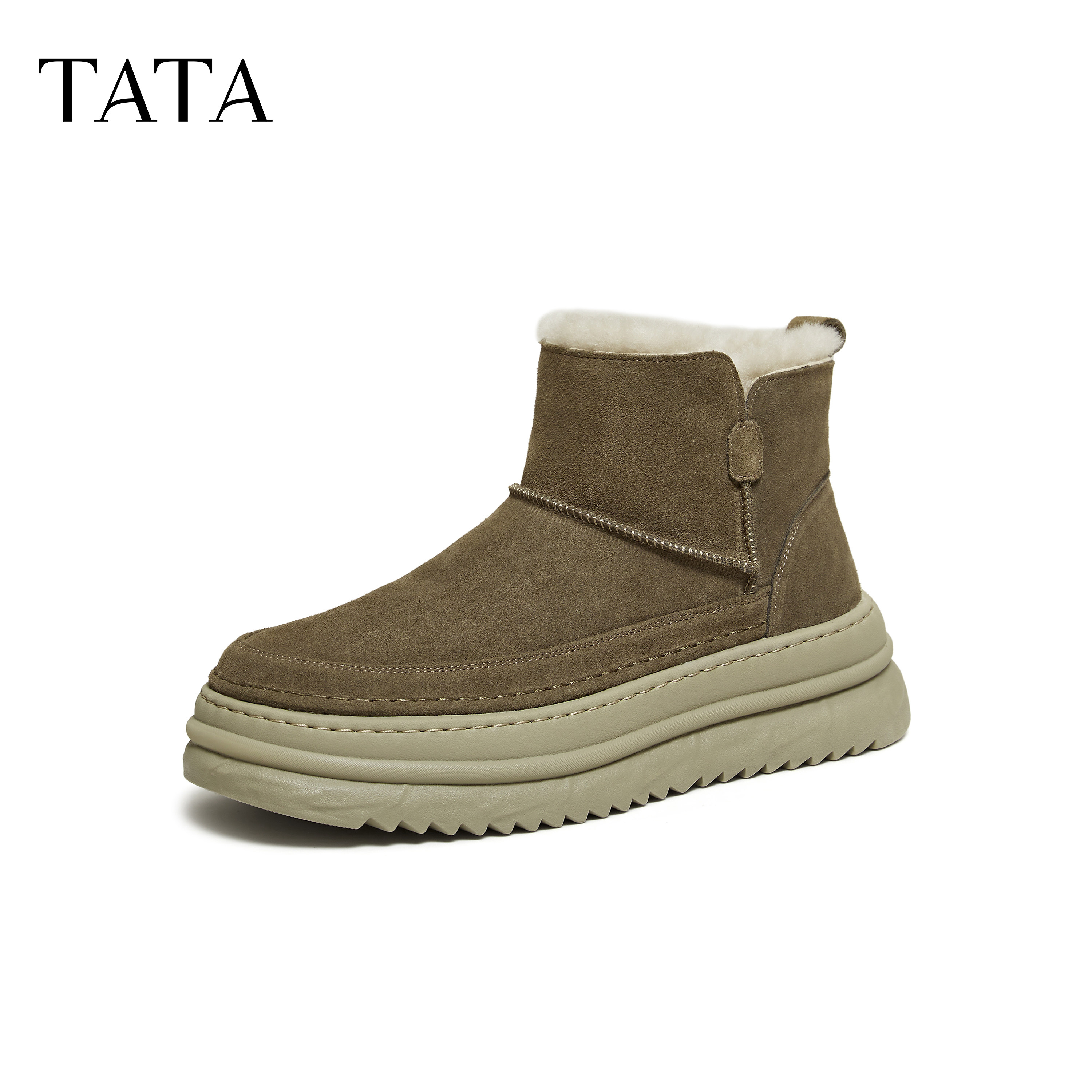 TATA他她雪地靴2025冬季新款厚底棉鞋百搭男士加绒保暖鞋OGD01DD5主图