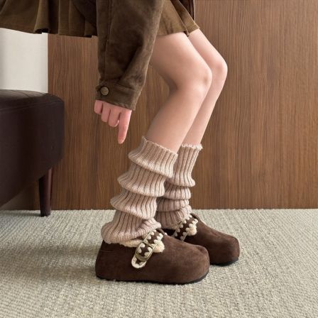 厚底加绒毛毛女雪地靴冬季2025新款懒人一脚蹬乐福棉鞋保暖勃肯鞋