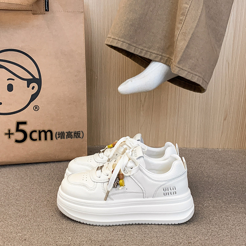 小白鞋女2025冬季新款爆款百搭时尚运动休闲女鞋厚底增高板鞋女款主图