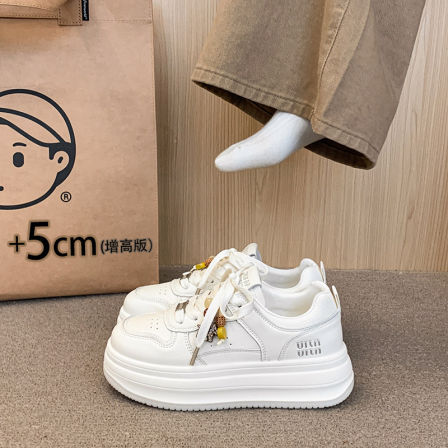小白鞋女2025冬季新款爆款百搭时尚运动休闲女鞋厚底增高板鞋女款