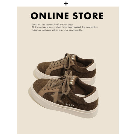 真皮~星星德训鞋女2025秋冬新款增高厚底复古运动休闲板鞋阿甘鞋